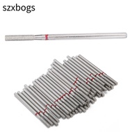 SZXBOGS 50pcs Flat Head Nail Drill Bits, Cuticle Clean Dead Skin Removal Nail Grinding Heads, F-3.3m