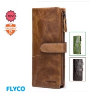 2022 Contac N11035 - - Cowhide Long Vertical Wallet - Men Women - HongKong