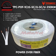 Tarmoc TPC-POF-1C3S-SC/U-SC/U-250 White | Preconnectorized Drop Cable with POF 250 Meters