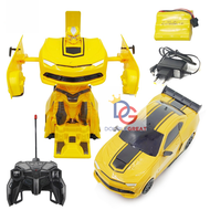 MAINAN RC MAINAN MOBIL REMOTE TRANSFORM BERUBAH BENTUK JADI ROBOT BATERAI CAS TERMURAH