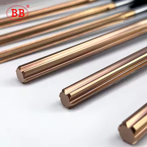 BB 1mm-20mm Carbide Reamer Coated Spiral Straight Flute H7 Chucking Hardened Steel Metal Cutter 4 6 