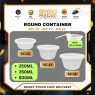 Bekas Makanan Plastik Bulat 250ml / 350ml / 500ml – PP Round Bowl Food Container Food Storage