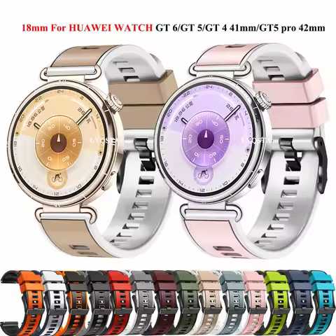 18mm Watchband For HUAWEI WATCH GT6 41mm Silicone Strap Accessories Wristband For Huawei Watch GT5 G