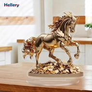 Hellery 2D Flat Horse Statue Tabletop Sculpture for Bedroom Living Room Countertop