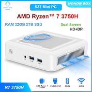 GenMachine ไฟคอมพิวเตอร์ขนาดเล็ก AMD Ryzen 7 3750H Windows 11 DDR4 32GB 500GBSSD HDMI M.2 2280เกมพีซ