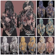 Cod Part 1 Jilbab Segi Empat 130X130 Voal Motif Syari Jumbo @Konveksi