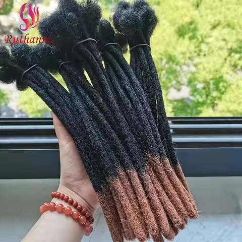 Human Hair T1B/30 0.2/0.4/0.6/0.8cm Locks Extensions Handmade Dreadlocks Extensions Brazilian Real H