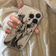 INS Style Space Angel Girl Clear Phone Case for Xiaomi Mi 15T 14T 14 13 12 13T 11Lite Poco X7 X6 X5 