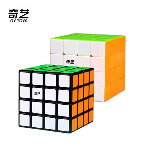 [Picube] QiYi QiYuan 4x4 Stickerless Black 4x4x4 Magic Cube Speed Puzzle QiYuan S2 Racing Cubo Magic