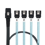WLGQ Array Disk Cable Mini SAS 36Pin (SFF-8087) to 4 SATA 7Pin Cable, Mini SAS Host/Controller to 4 