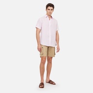 Japonism Irish Linen Classic Short Sleeve Shirt - Pink/Red