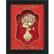 立體金箔畫 黃金畫 純金(金玉滿堂(南瓜)) 27x34cm免運費【華真藝廊】