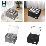 Homyl Foldable Shoe Storage Case with 16 Sections for under Bed Cabinet Entryway Flats