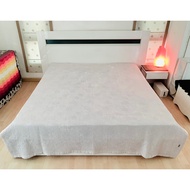 Bed Cover Or Blanket (Large Size) Size 7 Feet Gray Chiffon Fabric With Floral Pattern Casaon Brand (