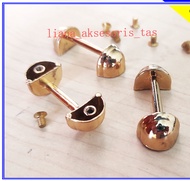 AKSESORIS TAS WANITA (1 pasang) BARBEL TAS IMPORT GAGANG BAUT UNTUK TALI TAS WANITA WARNA LIGHT GOLD