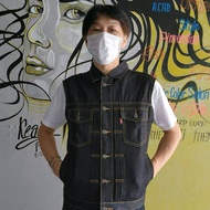 Jacket Jeans14oz Gupe jeans Denim vest (jeans vest) Sea Pattern 14oz Fabric Available In Sizes S.m.L