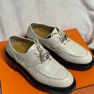 Hermes 愛馬仕Kelly 扣37.5樂福鞋牛津鞋銀扣