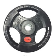 แผ่นน้ำหนัก ดัมเบล บาร์เบล Weight Plate 2.5kg/5kg/7.5kg/10kg หุ้มยางสีดำ รู 1.2 นิ้ว