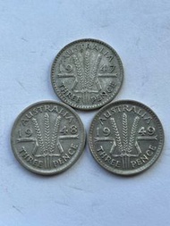 澳洲 1947-1949 三便士銀幣