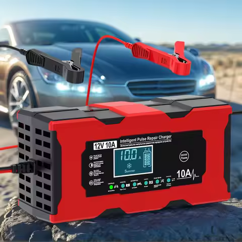 12V 10A Car Battery Charger LCD Display Electric Motorcycles Charger Moto Battery Charger for Lead-A