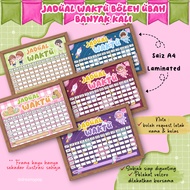 JADUAL WAKTU KELAS BOLEH UBAH (PELEKAT VELCRO) SIAP POTONG /JADUAL WAKTU KELAS SEKOLAH RENDAH