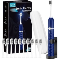 Sonic Electric Toothbrush Set, Equipped with 10 Brush Heads and Travel case, IPX8 Waterproof, 2-Minu