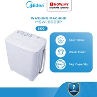 MIDEA 6kg Semi Auto Washing Machine MSW-6008P | Mesin Basuh 洗衣机