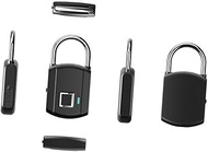 OSALADI Smart Padlock Smart Fingerprint Lock Fingerprint Padlock Intelligent Door Lock Black Electronic USB Padlock Fingerprint Lock Intelligent Door Padlock