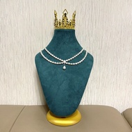 Natural Freshwater Pearl Necklace Mother-Oyster Simple Art Retro Handmade Double-Layer Necklace Brid