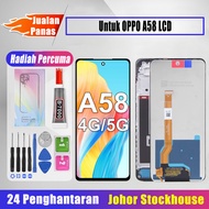 Techparts Original LCD Untuk OPPO A58 LCD + Bahagian skrin + Set pemutar skru percuma + Gam