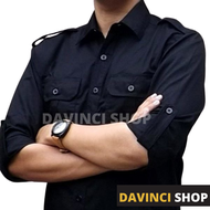 Murah Seragam Baju Biru Navy Dongker Pangkat Kemeja Panjang Trans Net TV PDH PDL Lengan Tangan Panja