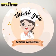 Jasa Desain dan Cetak Stiker Label Produk Thanks You bisa request  ukuran satu hari jadi