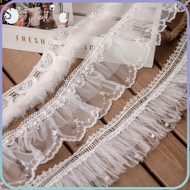 SULIN Eyelash Lace Fabric, White Embroidery Lace Trim Ribbon, Lace Accessories Pearl Lace Ribbon