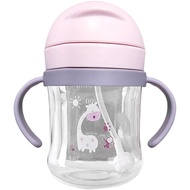 Dewiki 【】Straw Feeding Bottle,Children Portable Weighted Straw Cup Leakproof Water Bottle,Free Flow Weighted Straw Cup,Children's gravity ball leak-proof portable water cup with handle