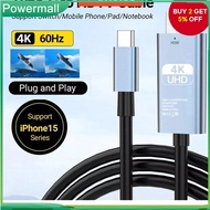 High Speed USB C to HDMI Cable 4K@60hz/30hz Adapter Ultra Converter for Smartphone Tablet HDMI Cable