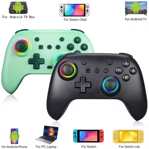 RGB Wireless BT Controller For Nintendo Switch/OLED/Lite Gamepad For Android Phone/PC/TV Box/Steam J