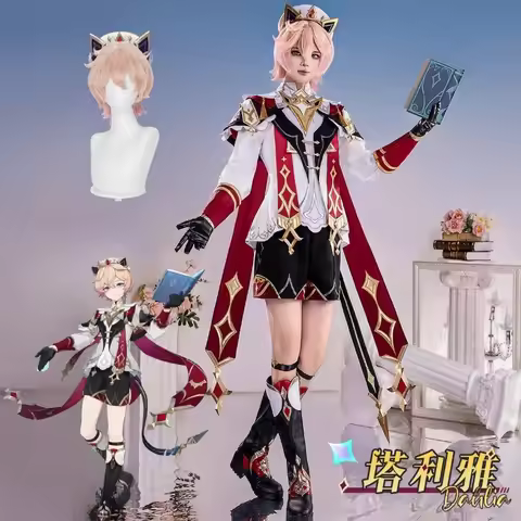 Game Genshin Impact Dahlia Cosplay Costume Dress Pants Uniform Wig Suit for Women Men Halloween Anim