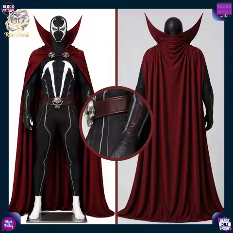 New Spawn Full Set Cosplay Costume Superhero Battle Suit With Cape For Halloween Comic Con Men Role 