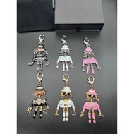 Xiaoxiang 25B Beg Robot Hitam Gancu Rantai Kunci Anak Patung Loket Fesyen