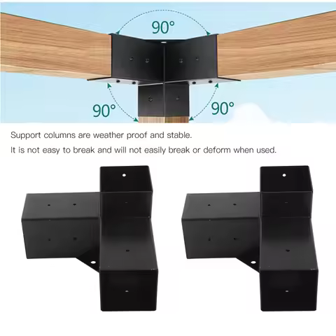 Pergola Bracket Steel DIY Elevated Wood Stand Hardware Kit for Outdoor Woodworking Pergola Post Brac