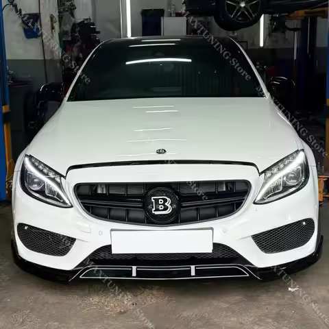 Car Front Bumper Lip Splitter Diffuser For Mercedes Benz C Class W205 C180 C200 C250 C43 AMG 2015-20