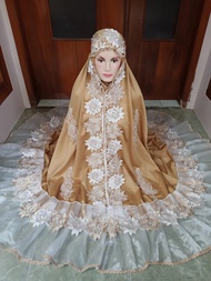 Real Pict!! Terbaru!! Mukena Sutra Velvet Brokat / Mukena Dewasa / Mukena Jumbo / Mukena Mewah