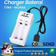 DOUBLEPOW Charger Baterai 2 Slots for AA/AAA