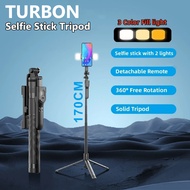 TURBON Selfie Stick Tripod with Wireless Bluetooth Remote Shutter for Live Broadcasting Smartphone H