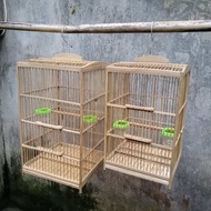 Small Bird Cage Full Bamboo Size S & M AMBRUKAN for Canaries, Warts, Sogon, Konin, etc.