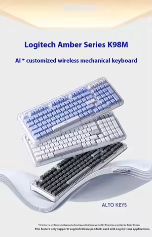 Logitech K98M Wireless Mechanical Keyboard - Bluetooth Tri-Mode Hot-Swappable for Gaming, Customizab