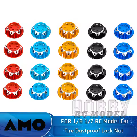 4PCS Tire Dustproof Lock Nut 17mm for 1/8 1/7 RC Model Car Buggy Monster Truck Short Haul Truck Retr