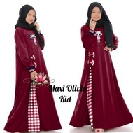 Premium yari kids for ages 6, 7, and 8 years, original olivia maroon