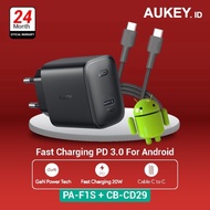Charger Aukey Fast Charging 20 Watt + Kabel Aukey F1S