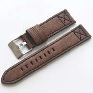 ✔▣✁ Leather Watch Straps Outdoor sport Watchband Watch Straps 20mm 22mm 24mm Leisure Bracelet Stainless Steel Buckle Strap Watchband